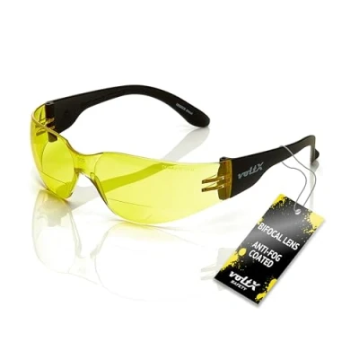 Abbildung von voltX GRAFTER BIFOKALE (GELB +2.0 Dioptrie) Leichtgewichts Industrie Lesen Schutzbrille, CE EN166F, Anti Fog UV400 Linse, Sportbrille für Radler, Safety Reading Glasses