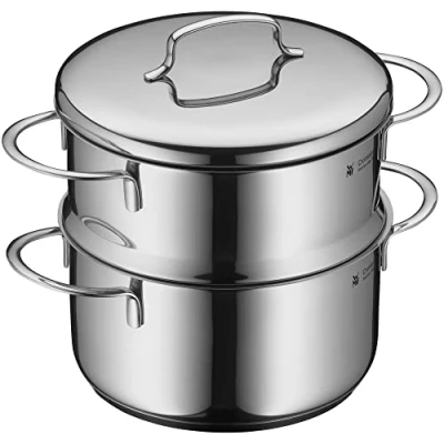 Abbildung von WMF Mini Dampfgarer mit Metalldeckel klein 16 cm, 1,5l, Cromargan Edelstahl poliert, Induktion, stapelbar, ideal für kleine Portionen oder Singlehaushalte