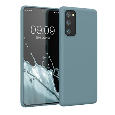 Abbildung von kwmobile Hülle kompatibel mit Samsung Galaxy S20 FE weiches TPU Silikon Case Cover geeignet für kabelloses Laden Arctic Night
