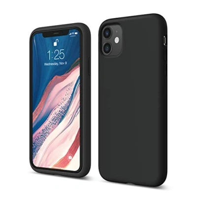 Abbildung von elago Liquid Silicone Case Kompatibel mit iPhone 11 Hülle (6,1&quot;), Silikon Handyhülle, Rundumschutz : 3 Layer Schutzhülle, erhöhter Rand für Bildschirm &amp; Kamera (Schwarz)