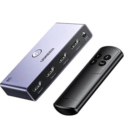 Abbildung von UGREEN HDMI 2.1 Switch 8K@60Hz Splitter 3 In 1 Out Umschaltpulte Unterstützt VRR &amp; ALLM, Dolby Vision, Kompatibel mit PS5, Xbox, Apple TV, DVD Spieler