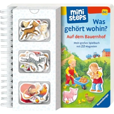 Abbildung von ministeps: Was gehört wohin? Auf dem Bauernhof; Magnetbuch Ab 2 Jahren, Kinderbuch: Mein großes Spielbuch mit 22 Magneten. 24 Monaten