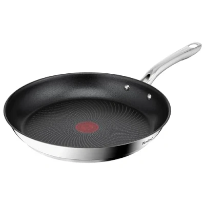 Abbildung von Tefal Infinite Pfanne Induktion 30 cm, Bratpfanne mit Antihaftversiegelung, Thermo Signal bei idealer Brattemperatur, einfache Reinigung, für alle Herdarten geeignet, Premium Edelstahl, H81507
