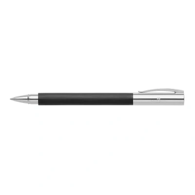 Abbildung von FABER CASTELL 148110 Tintenroller AMBITION Edelharz, Metallspitze: 0,7 mm, inklusive Geschenkverpackung, Schaftfarbe: schwarz / silber