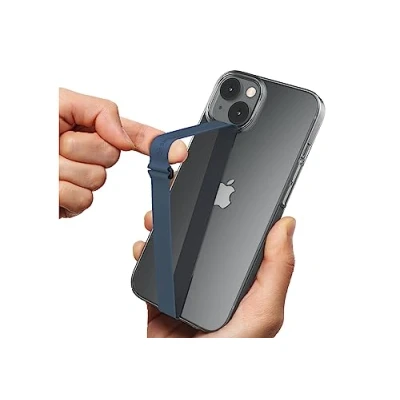 Abbildung von Sinjimoru Silikon Handy Halterung für Finger mit Clip, Fingerhalter Handyhülle iPhone Phone Strap Fingerhalterung &amp; Android. Sinji Loop Clip 200 Marne Blau