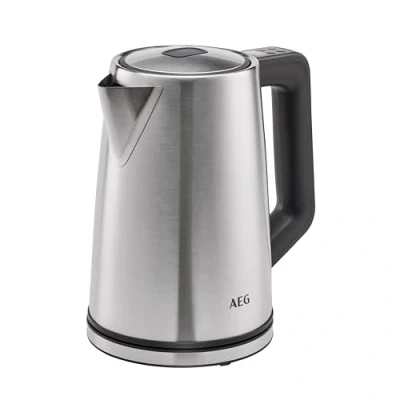 Abbildung von AEG Wasserkocher K5 1 6ST Deli 5 / 2400 Watt einstellbare Temperaturstufen 1,7 l 3 fache automatische Sicherheitsabschaltung Anti Tropf Funktion Einhand Deckelöffnung Edelstahl