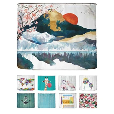 Abbildung von arteneur® Japan Anti Schimmel Duschvorhang 240x200 Recycelt mit Öko Tex Standard 100 Beschwerter Saum, Blickdicht, Wasserdicht, Waschbar, 16 Ringe &amp; E Book Reinigungs Tipps