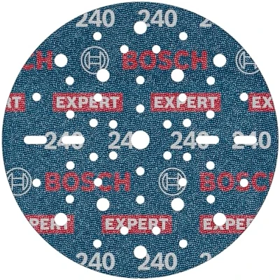 Abbildung von Bosch 6x EXPERT O780 Folienschleifscheibe, 150 mm (für Hartholz, Farbe auf Holz, Ø mm, Körnung 240, Professional Zubehör Exzenterschleifer)