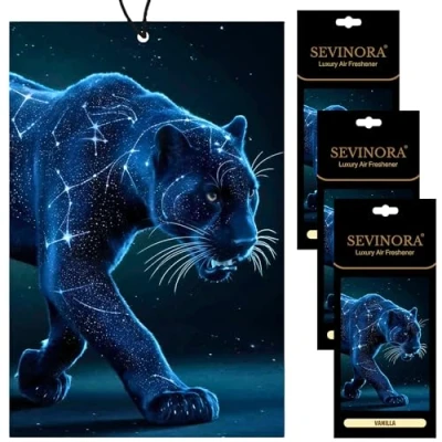 Abbildung von 3x Duftbaum Auto Vanille Lufterfrischer Schwarzer Puma mit Duft Parfüm Innenraum Tuning Deko Car Air Freshener