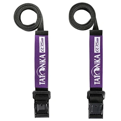 Abbildung von Tatonka Packriemen Easy Strap 18mm / 0,75m (2 Stück) Zwei Spanngurte mit Metallschließe 1,8 cm breit und 75 lang Zur Volumenregulierung oder zum Befestigen von Ausrüstung