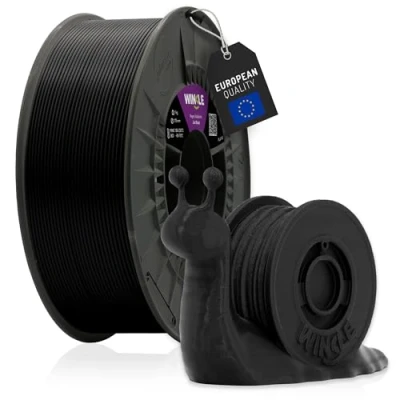 Abbildung von WINKLE PLA HD Filament 2.85mm Gagat Schwarz, 1kg Spule, 3D Drucker Kompatibel mit FDM Druckern, Druckmaterialien, Maßgenauigkeit +/ 0.05mm, Bioabbaubar Leicht zu Bedrucken