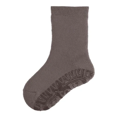 Abbildung von Sterntaler Fli SOFT uni Unisex Fliesen Flitzer einfarbig warme Kinder Stoppersocken mit Innenfrottee bequeme, hautsympathische Strümpfe Anti Rutsch Sohle, braun melange, Größe 34
