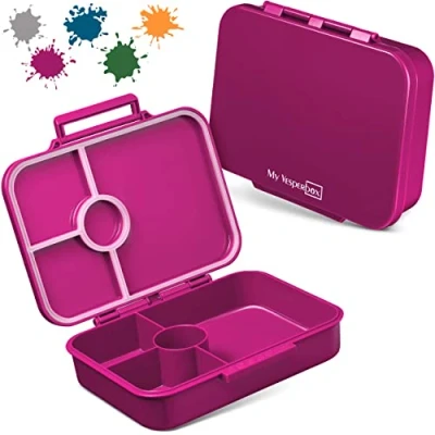 Abbildung von My Vesperbox Bia Bento Box Kinder NEU VERSTÄRKTE VERSCHLÜSSE Auslaufsicher &amp; BPA Frei extrem robust Lunchbox Brotdose ideal für Kindergarten und Schule…… (Lila)