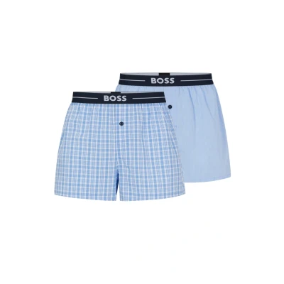 Abbildung von BOSS 2 PACK Boxershorts, Herren, Größe: Small, Open blue