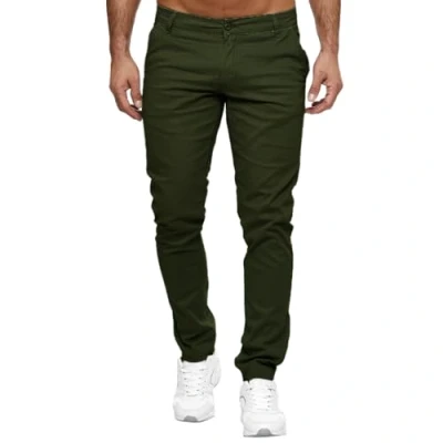 Abbildung von Elara Herren Chino Hose Slim Fit Stretch Chunkyrayan MEL009 Khaki 34/30