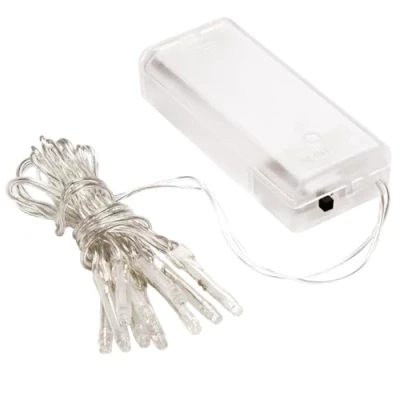 Abbildung von Ideen mit Herz 10er LED Lichterkette warmweiß batteriebetrieben 3 mm Lampen Ø, 10 cm Abstand