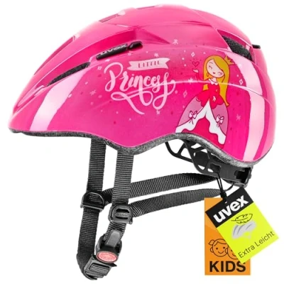 Abbildung von uvex kid 2 leichter Fahrradhelm für Kinder individuelle Größenanpassung erweiterbar mit LED Licht pink 46 52 cm
