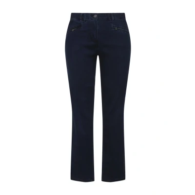 Abbildung von Ulla Popken MONY Reissverschlusstaschen Jeans Bootcut, Damen, Größe: 42, Dark blue denim