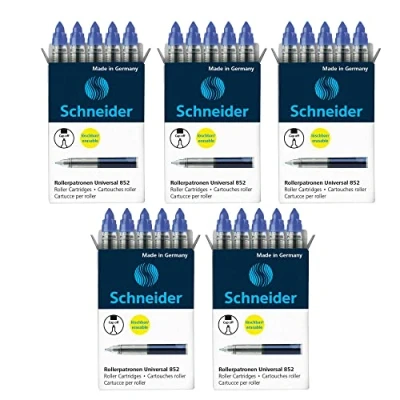 Abbildung von Schneider Universal 852 Rollerpatrone (löschbar, für Patronenroller Breeze, Base Senso/Ball und ID Duo, Tinte: königsblau) 5 Packungen