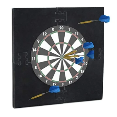 Abbildung von Relaxdays Dartscheibe Schutz &quot;R6&quot;, Dart Auffangring, 3 Jahre to 99 Jahre, 45 cm Durchmesser, Catchring, EVA, HxBxT: 71 x cm, schwarz