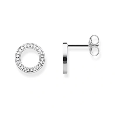 Abbildung von Thomas SABO Ohrringe silvercoloured/white, Damen, Größe: One Size, Silver coloured/white