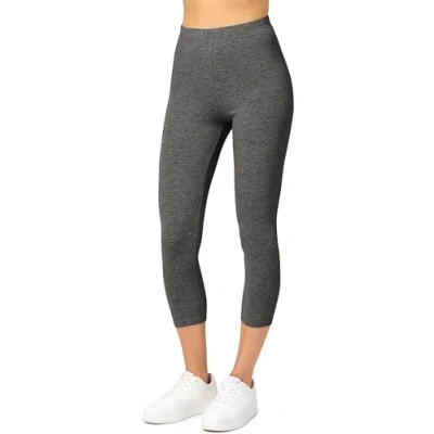 Abbildung von Merry Style Damen Leggings 3/4 aus Baumwolle mit Stretch Leichte Capri atmungsaktiver, elastischer Baumwolle, ideal für Yoga Sport Freizeit Reisen MS10 199 (Dunkelmelange, M)
