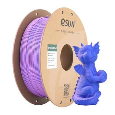 Abbildung von eSUN Matte Dual Colour Filament, PLA Filament 1.75mm, glanzfreie Farbe, gefrostete Textur, 1KG Spule (2.2 LBS) 3D Druck für Drucker, Violett Blau