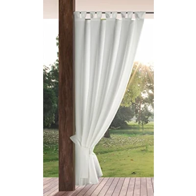 Abbildung von Eurofirany Garden Outdoorvorhäng mit Schlaufenschal 1 STK. Abnehmbaren Schlaufen, Sonnenschutz Sichtschutz Winddicht Wasserdicht Vorhäng für Pavillon Terrasse Pergola, 155x220 cm, Weiß