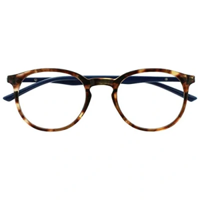 Abbildung von OPULIZE Met Brille Blaulichtfilter Schlank Runder Rahmen Federscharniere Verbessert Schlaf Computerbrille Gaming Entspiegelt Braun Schildpatt Herren Damen B60 2 +0.00