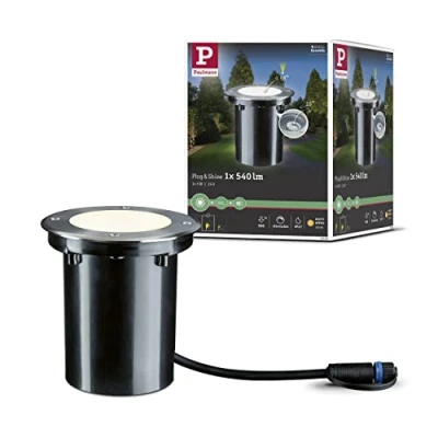 Abbildung von Paulmann 93908 Plug &amp; Shine Bodeneinbauleuchte 3000K 6W 24V Ausstrahlwinkel 38 Schwenkbar LED Einbaustrahler Aussen