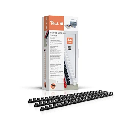 Abbildung von Peach Plastikbinderücken A4 12mm 95 Blatt 100 Stück schwarz PB412 02