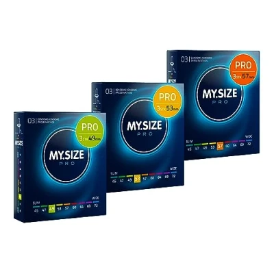 Abbildung von MY.SIZE PRO Kondomset Größe 2,3,4 49,53,57mm, 3x3 Stück Die neue Generation Kondome
