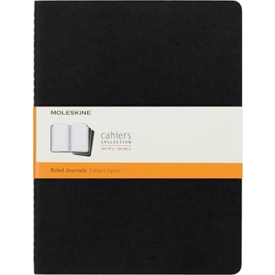 Abbildung von Moleskine Cahier Notizhefte (liniert, X Large, Kartoneinband) 3 er Set schwarz