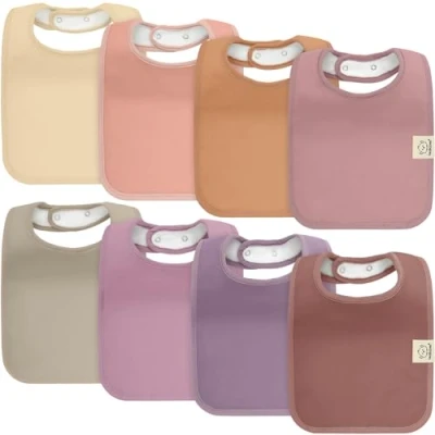 Abbildung von 8 Pack Bio Baby Lätzchen für Junge, Mädchen Drool Mädchen, Jungen, Lätzchen, (Mauve)