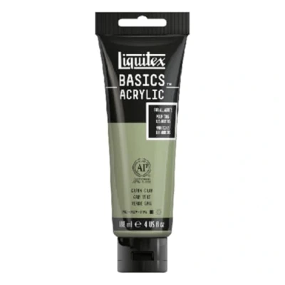 Abbildung von Liquitex 8870079 Basics Acrylfarbe, monopigmentierte Künstlerpigmente, lichtecht, mittlere Viskosität, Archivqualität, seidenglänzender Finish, 118ml Tube Graugrün