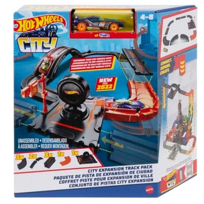 Abbildung von Hot Wheels City Erweiterungs Streckenset inklusive 10 Komponente für individuelle Gestaltung und Action Auto, Kinder ab 4 Jahre, HDN95