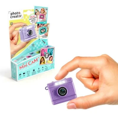 Abbildung von C Toys Fotocreator Digitalkamera und Video Mini Cam Vintage mit Schlüsselanhänger 1 GB SD Karte inklusive CLK 063, Violett