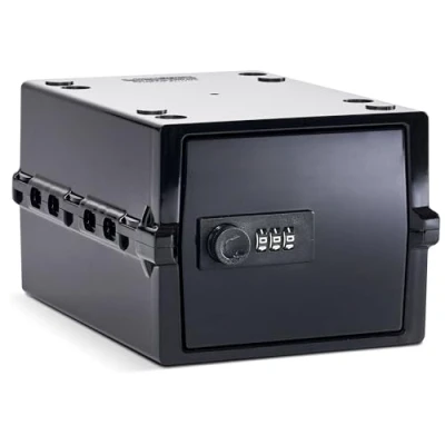 Abbildung von Lockabox Mini™ Kleine abschließbare Aufbewahrungsbox 3 Liter Kasten mit Zahlenschloss für Lebensmittel, Medikamente und Sicherheit zu Hause BPA sicher (Jet)