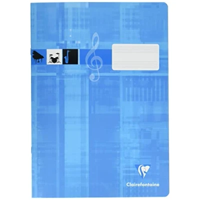 Abbildung von Clairefontaine 31014C Notenheft ideal für Musikunterricht, DIN A4, 21 x 29,7 cm, 8 Blatt, 90g, 1 Stück, türkis