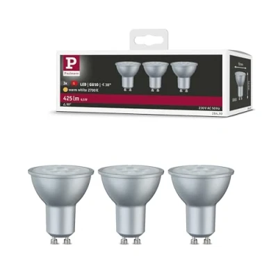 Abbildung von Paulmann 28430 LED Lampe Reflektor 3x6,5W GU10 230V Warmweiß Leuchtmittel, Alu