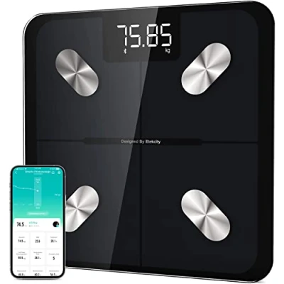 Abbildung von Etekcity Körperfettwaage, Personenwaage Digital mit APP 180 kg/400 lbs, Waage Personen Smart Körperfett und Muskelmasse, Bluetooth Körperwaage für Baby Schwangere, Schwarz