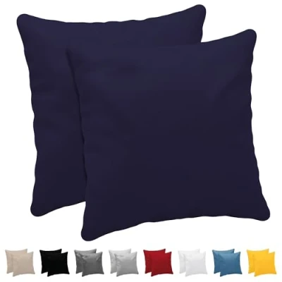 Abbildung von Dreamzie Kissenbezug 30x30 (Set mit 2) 100% Jersey Baumwolle 150 g/qm Kissenbezüge Dunkelblau Für Kissen cm Kissenhülle Resistent und Hypoallergen