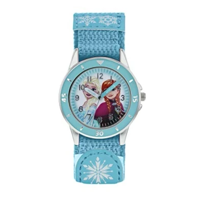 Abbildung von Frozen Mädchen Analog Quarz Uhr mit Stoff Armband FZN5014
