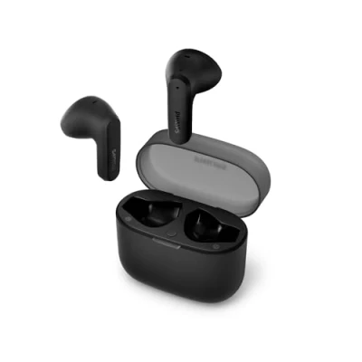 Abbildung von PHILIPS TAT2139BK Drahtlos Bluetooth Ohrhörer kleine Ohrhörer, Tolles Preis Leistungs Verhältnis, Natürlicher Klang mit Dynamischer Bass, klare Anrufe und Ladeetui im Taschenformat Schwarz