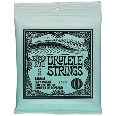 Abbildung von Ernie Ball Concert/Soprano End Nylon Ukulele Saiten, Schwarz