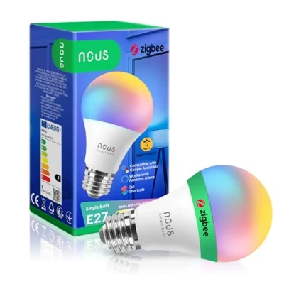 Abbildung von NOUS P3Z, ZigBee Glühbirne E27 Led Warmweiss, RGB Dimmbare Glühbirnen Lampe Mit Fernbedienung Decor Licht Birne Zubehör Kompatibel Alexa Echo,Hue Bridge,Tuya, Google Home Assistant, M2QTT