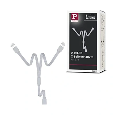 Abbildung von Paulmann 79813 Stripe MaxLED Y Splitter 1 zu 2 Verteilung 30 cm max. 144 Watt Lichtband Weiß Lichtstreifen Kunststoff LED Band