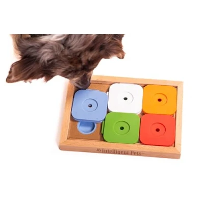 Abbildung von My Intelligent Dogs Sudoku Medium Advanced Color Interaktives Hundespielzeug aus Holz Intelligentes Spielzeug für Hunde
