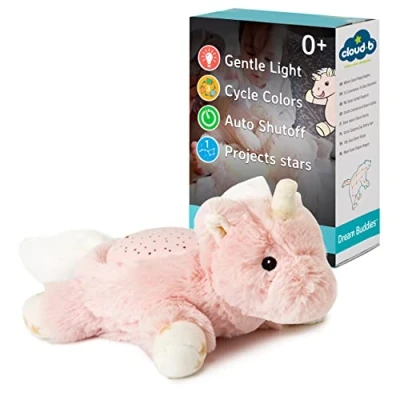 Abbildung von Cloud B Mini Nachtlicht, beruhigend, Sternenprojektor weiche Helligkeit 3 Farben 1 Konstellation automatische Abschaltung Nachtlicht Plüsch Einhorn Dream Buddies Ella The Unicorn
