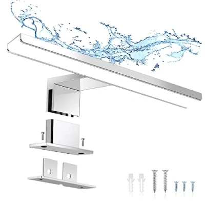 Abbildung von ERWEY 2 in 1 LED Badleuchte IP44 Spiegelleuchte 30CM Kaltweiß Schminklicht Badezimmer 230V Schrankleuchte Spiegelschrank Aufbauleuchte Schrank Beleuchtung Bad Klemmleuchte (6000K 5W)
